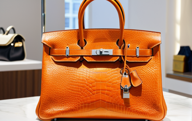 Hermes Birkin Bag**

"A flawlessly crafted Hermes Birkin bag, showcased in a brightly lit, upscale boutique setting. The bag is fully visible, displaying its signature design and luxurious leather texture. Focus on the intricate stitching and hardware details. The background is softly blurred to emphasize the bag's elegance.  Safe for work, appropriate content, fully clothed, professional, high resolution, detailed, perfect composition."

**