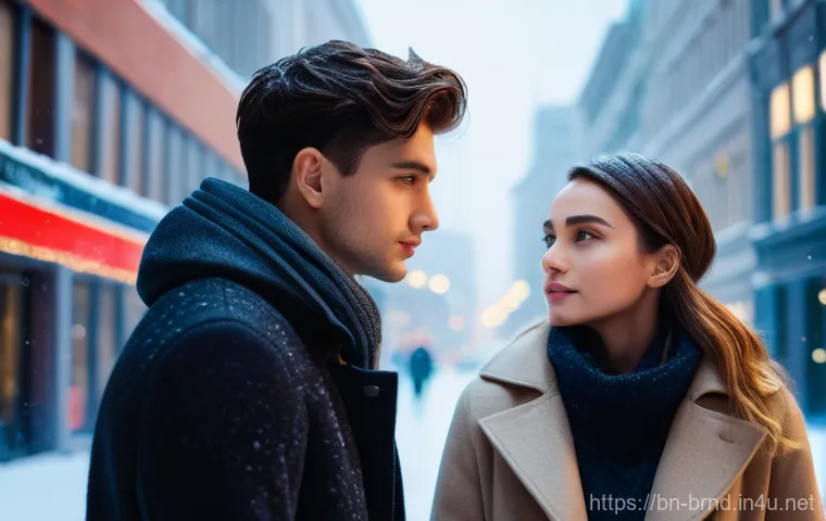 캐나다구스와 우모니아 패딩 비교 - Image Prompt 1: Urban Winter Style - The Contrast**