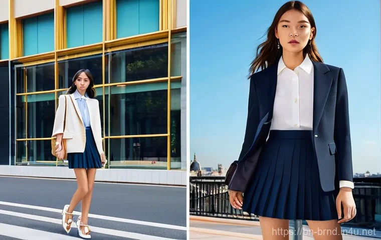미우미우와 샤넬의 여성 컬렉션 - **Prompt 1: Miu Miu Youthful Urban Chic**
"A young woman, exuding confidence and playful energy,...